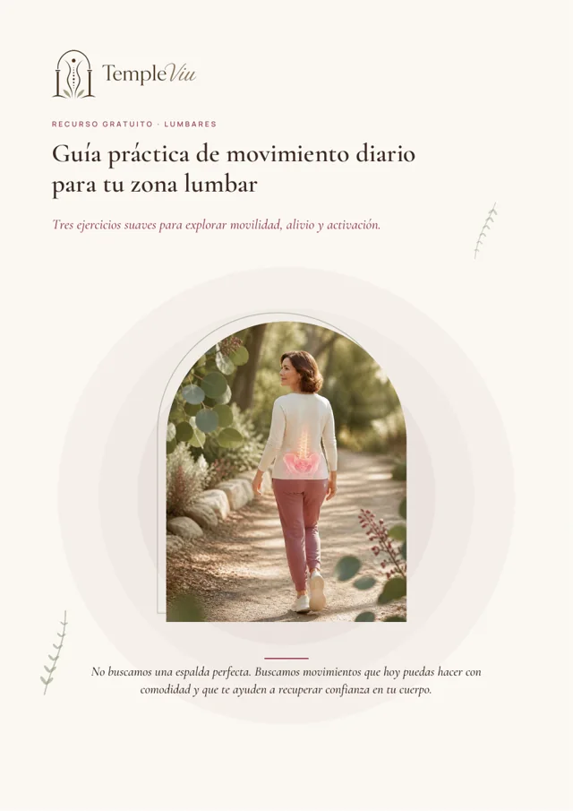 Vista previa de la primera página de la Guía de movimiento lumbar TempleViu